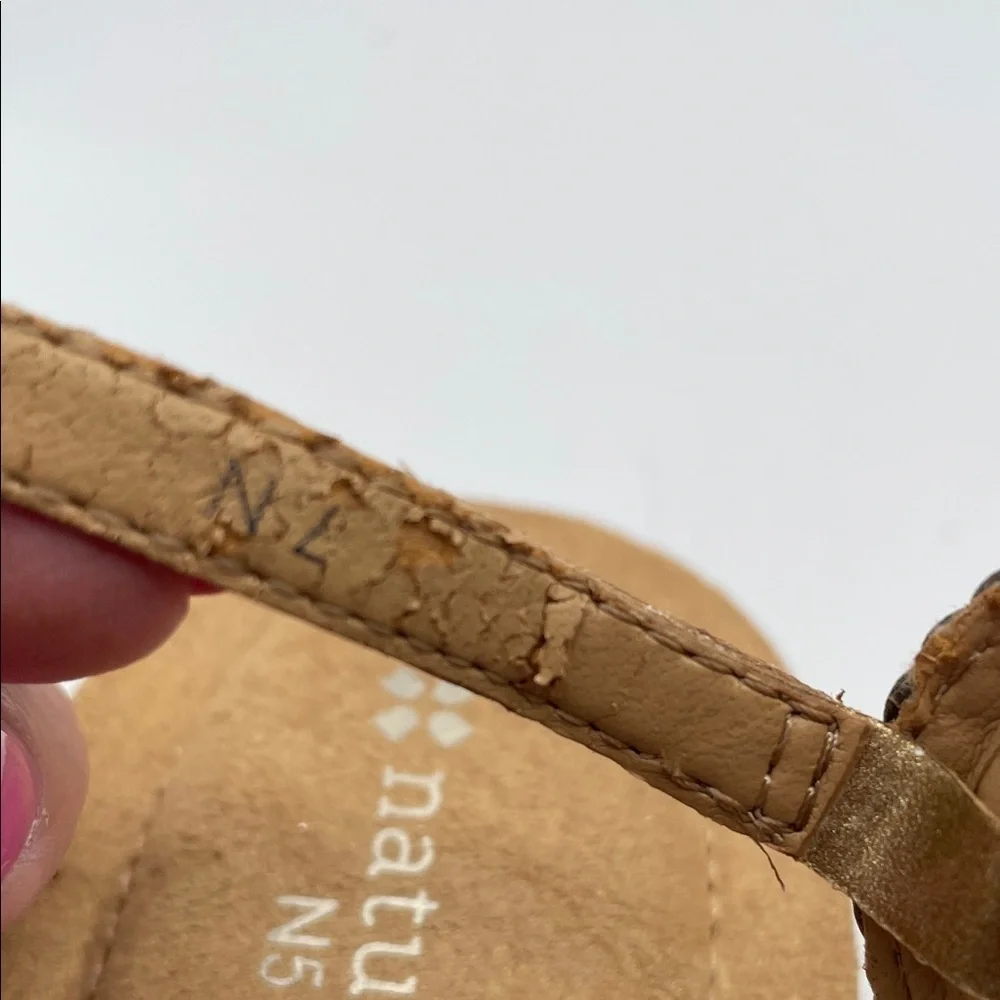 Naturalizer Braided Bronze and Gold Sandals, size 7N